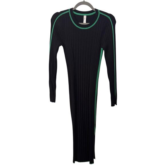 Anthropologie Daily Practice Long-Sleeve Sporty Sweater Midi Dress Navy Sz S - Picture 4 of 10